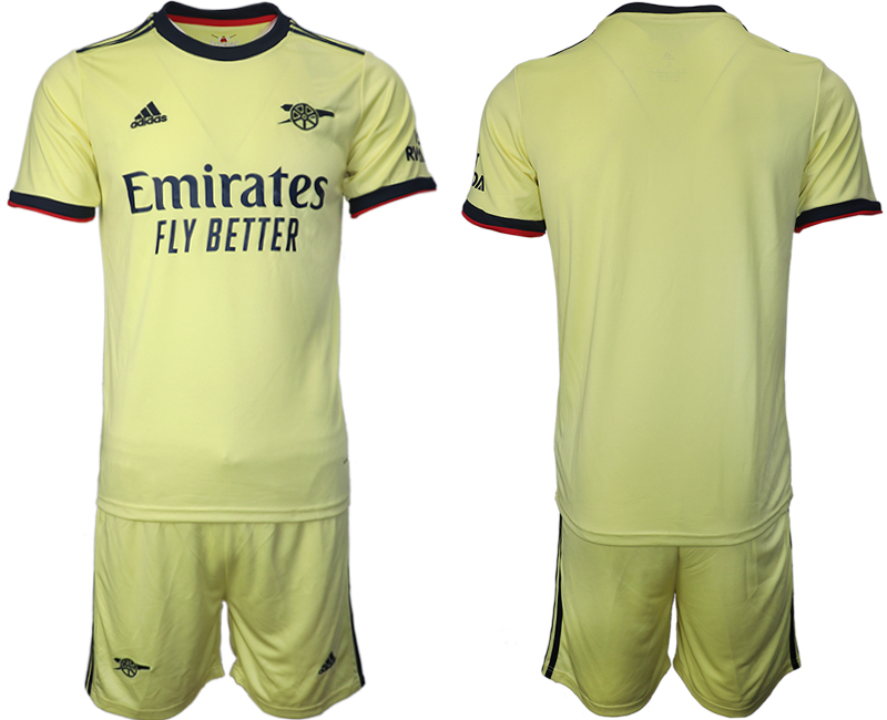 Men 2021-2022 Club Arsenal away yellow blank Soccer Jersey->arsenal jersey->Soccer Club Jersey